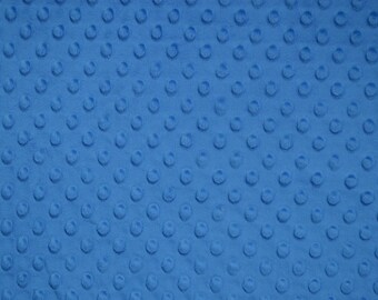 Minky fabric by the yard- electric blue minky dimple fabric- minky dot fabric
