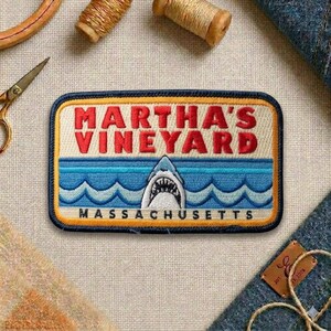 Martha's Vineyard Massachusetts Patch, Embroidered Iron-On Sew-On Patch, Vineyard Island Patch for Jacket, Hat, Backpack