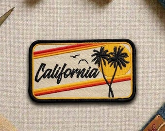 California Patch, Embroidered Iron-On Sew-On Patch, Golden State Patch for Jacket, Backpack, Hat