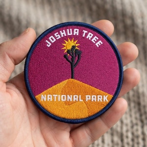 Joshua Tree National Park Embroidered Patch, California Desert Iron-On Jacket Accessory