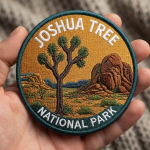 Joshua Tree National Park Embroidered Patch, California Desert Jacket Accessory