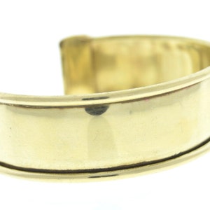 Channel Cuff Bracelet, 1&quot; wide, Adjustable Gold Polished Brass, Wear as is or Embellish with leather, mosaic stones, fabric or paper, Each