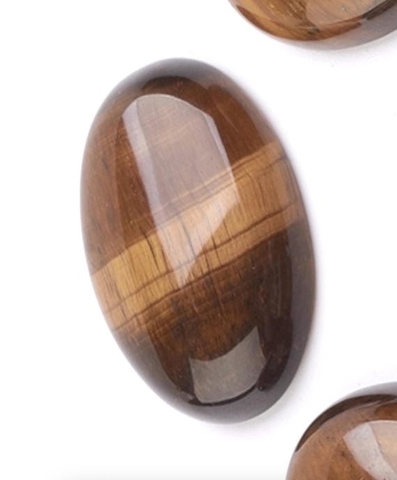 Tiger Eye Cabochons: Oval Gemstone Bolo Tie Stones 40x30mm, Pack of 2