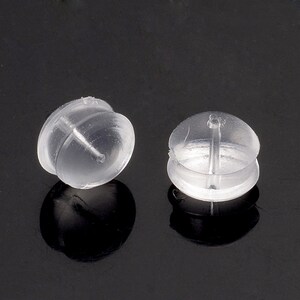 300 Clear Soft Silicone Ear Nut Keepers / Backs - Bell Shape, 4mm X 5mm, For Ear Wires