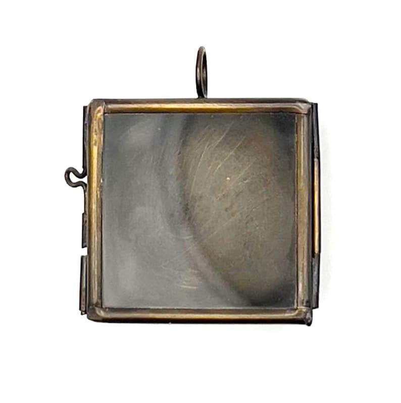 Square Shadow Box Locket Pendant: Antique Gold or Silver, 40mm, Pack of 4 P225AG/4 Ant Gold