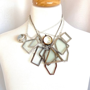 Glass Locket Pendant Necklace on 18&quot; chain, Antique Gold or Silver. 8 shapes available. FREE Shipping, Pack of 3 necklaces for 34.98