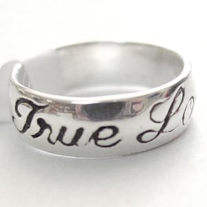 Sterling Silver Ring "Faith" or "True Love Waits", Scripture Ring, Purity Ring, Size 5, 6, 7, 8, 9.  Each