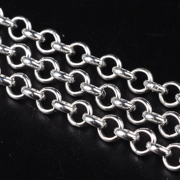 Rolo Chain Necklace with clasp, 18", Silver, Pack of 6