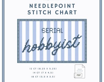Serial Hobbyist Needlepoint Chart - Cross Stitch Pattern (PDF Digital Download)