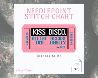 Kiss All The Time Inspired HS4 Needlepoint Chart - Cross Stitch Pattern (PDF Digital Download)