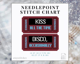 Kiss All The Time Inspired HS4 Needlepoint Chart - Cross Stitch Pattern (PDF Digital Download)