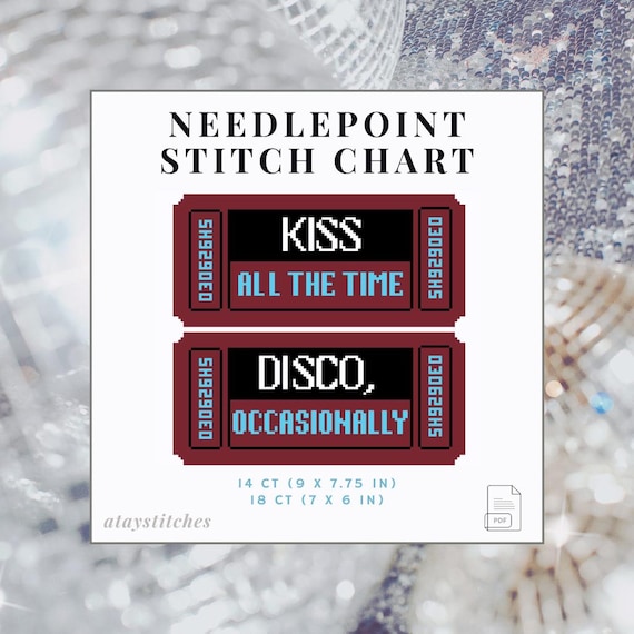 Kiss All The Time Inspired HS4 Needlepoint Chart - Cross Stitch Pattern (PDF Digital Download)