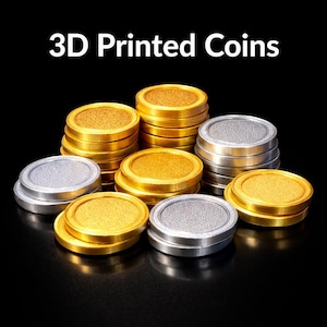 3D-printade spelmynt | 25 mm och 30 mm brädspelsmarker | Bordsspelskomponenter