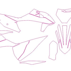 Sjabloon KTM 2020 250-450 sxf vectorafbeeldingen 1: 1