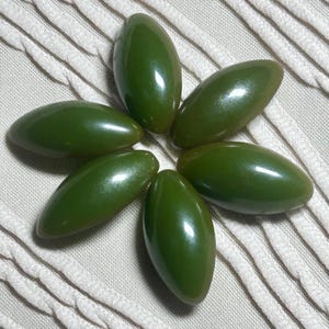 Set of 6 Vintage Avocado Green Bakelite Buttons – Translucent Oval Shank Coat Buttons