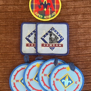 Vintage Webelos Patches – Super Achiever, Wild Canid Wolf, Compass Point Emblem - Choice of Style
