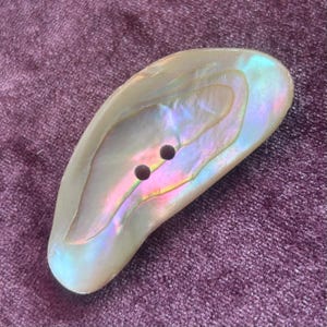 Large Vintage Abalone Shell Button – Iridescent Coat Button, Jewelry Making Supply