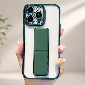 Soft Silicone Magnetic Stand Wrist Strap Kickstand Protective Phone Case With Secure Grip Cover