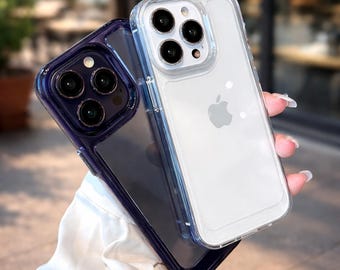 Luxury Shockproof Silicone Transparent Case for iPhone 15, 16, 17, 14, 13, 12, 11 Pro Max – Clear Protection Cover