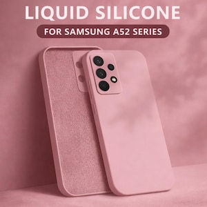 Matte Liquid Silicone Phone Case Soft Shockproof Slim Cover for Samsung Galaxy Models Sand Pink