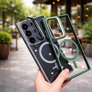Magnetische klare Handyhülle mit Kamerafolie kompatibel Samsung Galaxy stoßfest dünne Abdeckung