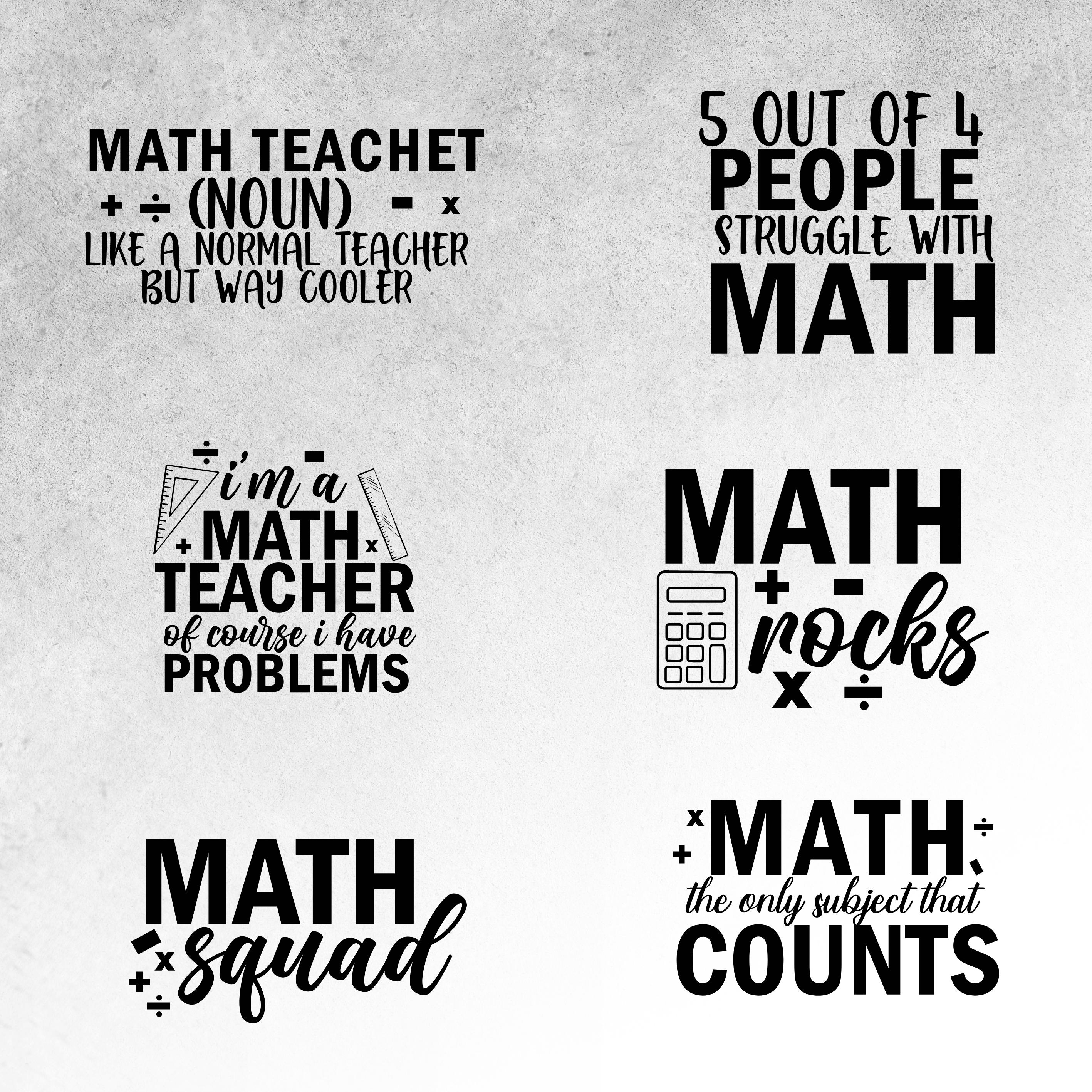 Math Teacher SVG Bundle | Funny Math Quotes & Pi Day Cut Files ...