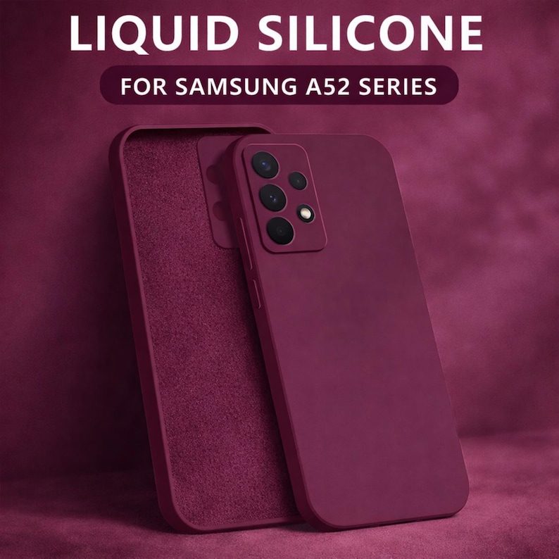 Matte Liquid Silicone Phone Case Soft Shockproof Slim Cover for Samsung Galaxy Models Wine Red