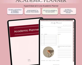 Academic Planner 2026, digitale student- en studieplanner, collegeplanner, schoolplanner, iPad-toewijzingstracker, goodnotes, notability