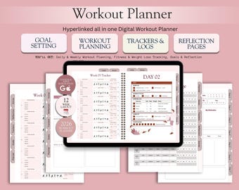 Digital Workout Planner, Fitness Tracker, iPad, Android, Notability (PDF Download)