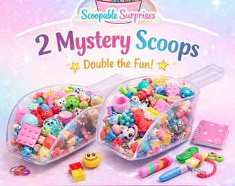 2 Mystery Scoops Bundle | Kids Surprise Toy Pack, Squishy Fidgets, Stationery, Accessories