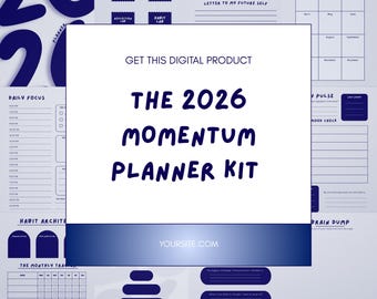 2026 Momentum Planner | All-in-One Digital Productivity Planner | Hourly Schedule, Habit Tracker & Reflection System