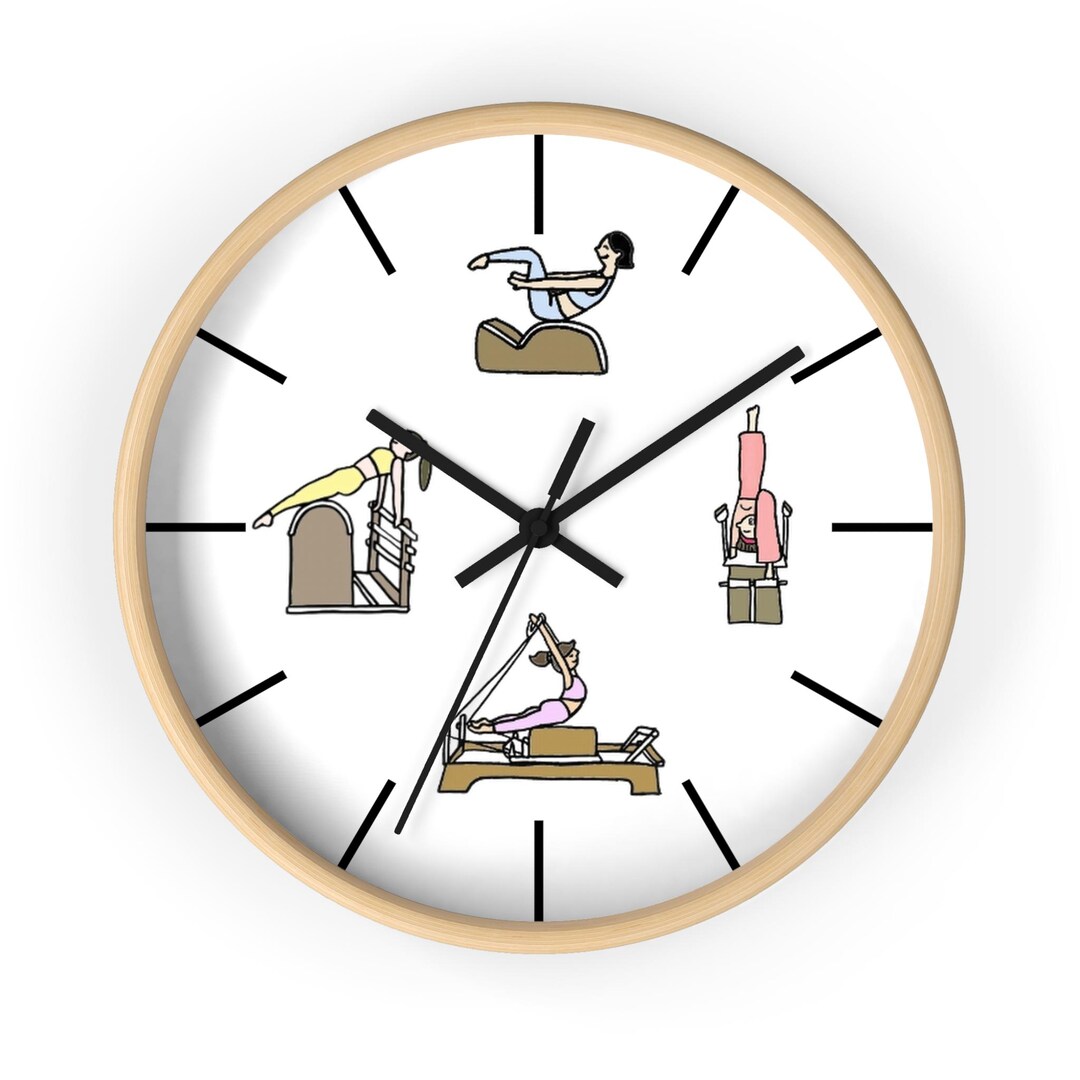 Pilates Pose Wall Clock | Home Gym Decor | Workout Routine Clock - Etsy