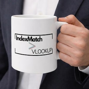 INDEX MATCH vs VLOOKUP Mug | Excel Formula Coffee Cup | Accountant, Data Analyst Gift