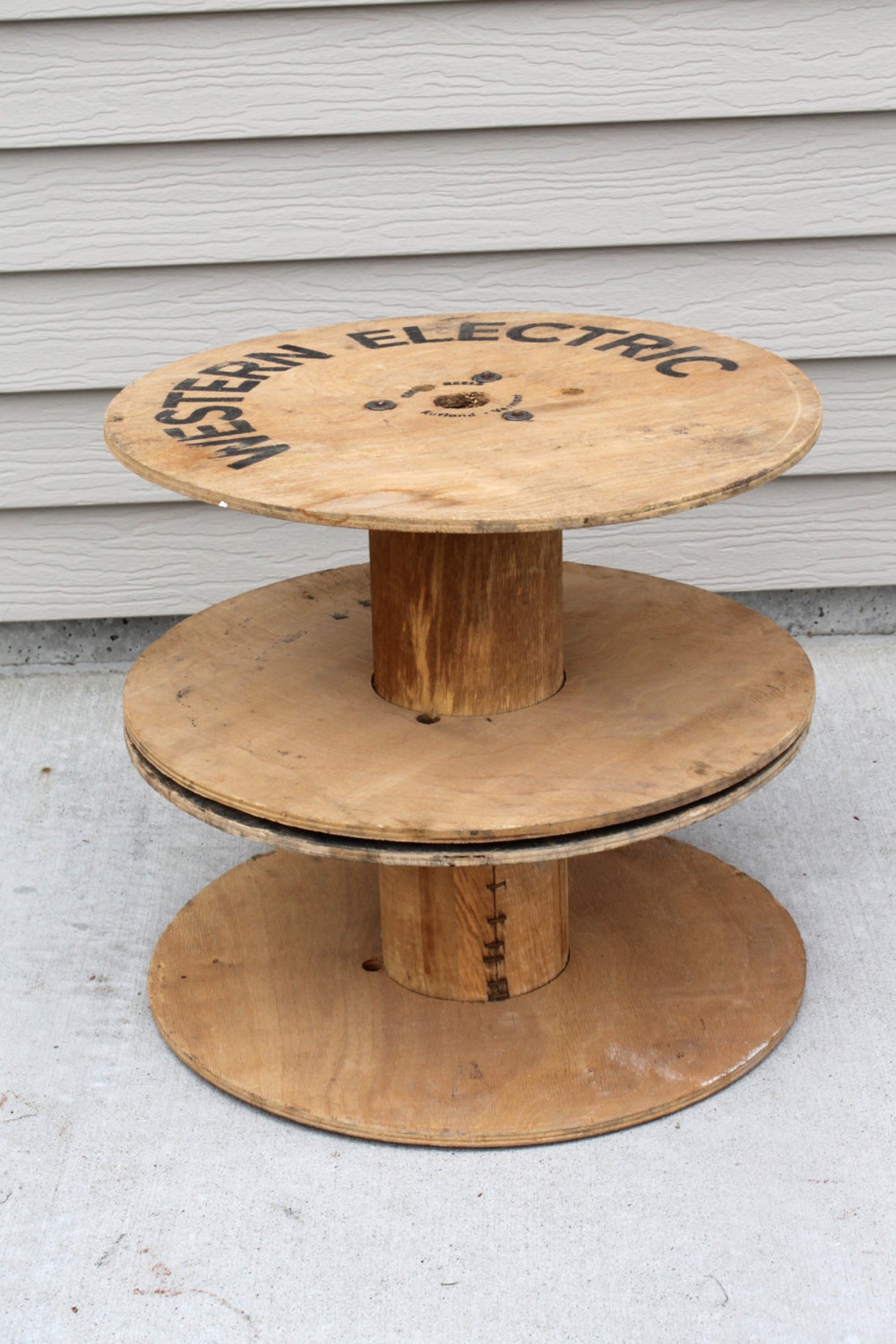 Vintage Western Electric Wire Spools Extra Large Wood Spools Etsy