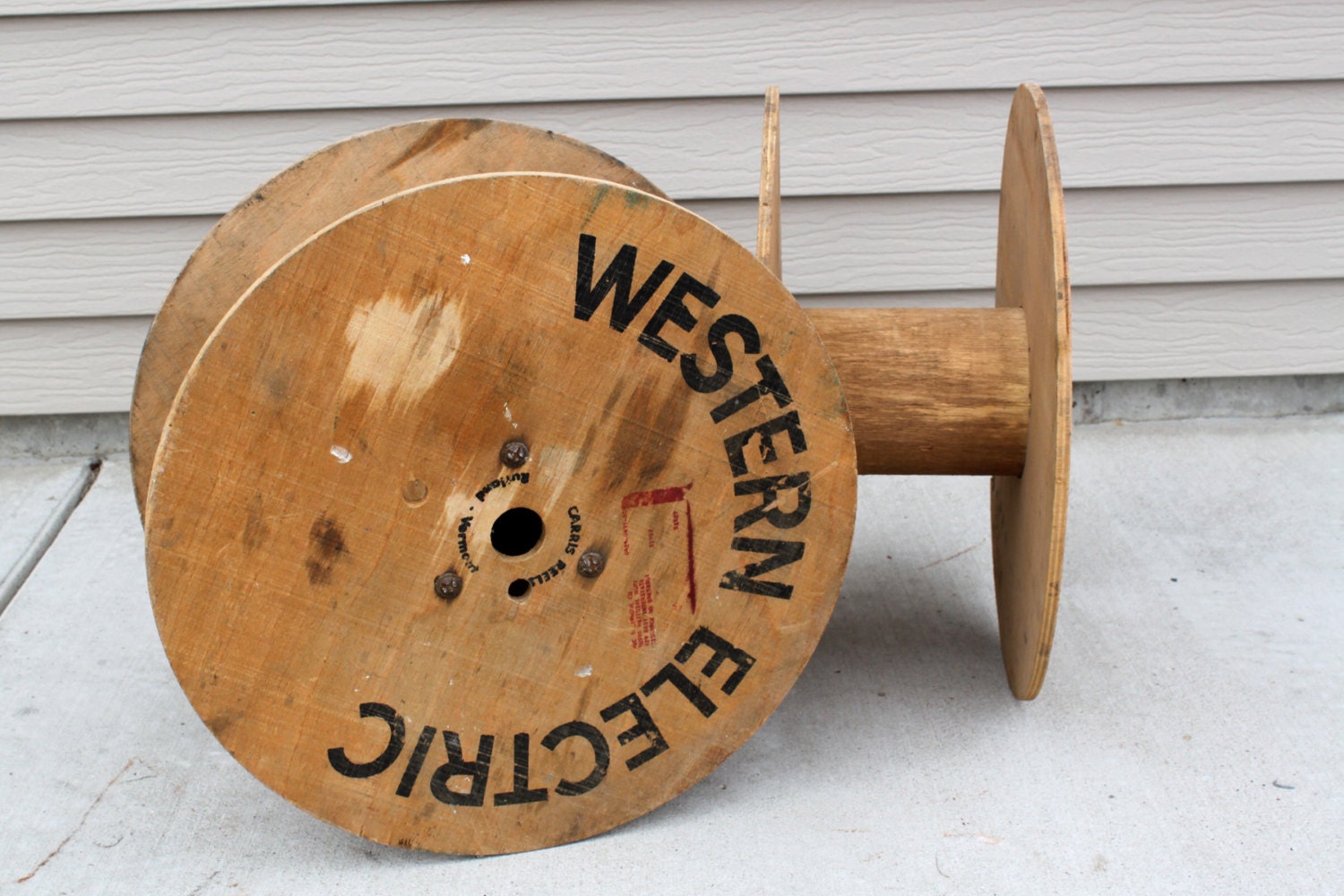 vintage-western-electric-wire-spools-extra-large-wood-spools-etsy
