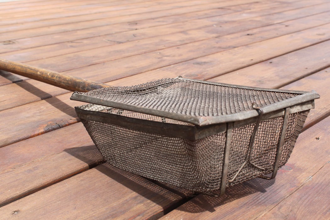 Wire Basket Popcorn Popper with Wood Handle Etsy