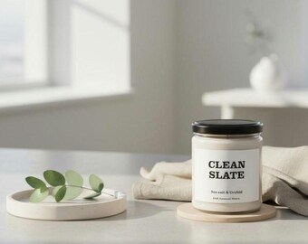 Saubere Schiefer Duftkerze, 9 Unzen | Natürliches Sojawachs, Baumwolldocht