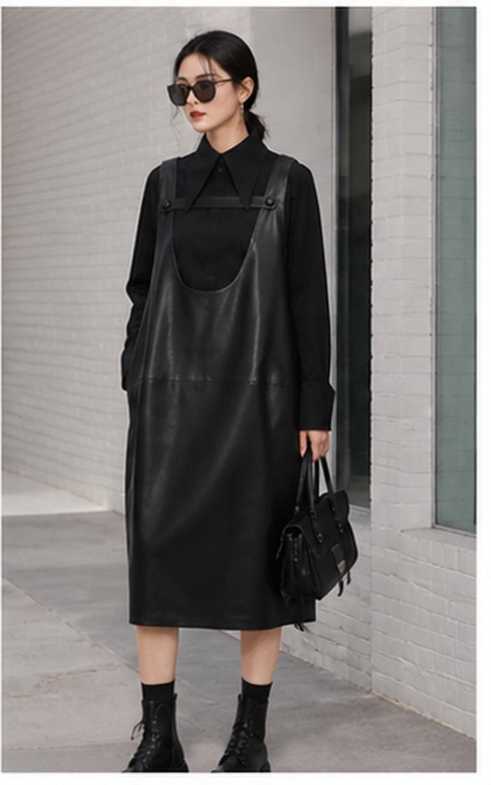 Pu Leather Dress Plus Size - Etsy