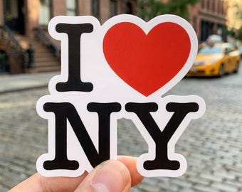 I Love NY Waterproof Vinyl Sticker NYC Laptop Decal Journal Accessory Car Decor Travel Souvenir