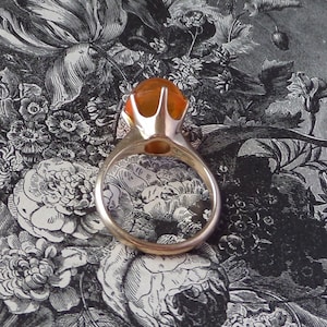 Vintage Fire Opal Ring. 10K Gold. Huge Gumdrop Stone. Size 7.5 image 3