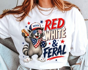 Patriotic Raccoon 4th of July PNG - Red White & Feral Raccoon | Memorial Day - USA 250th Anniversary