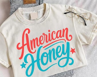American Honey PNG – Preppy Patriotic USA Girly Design (Digital Download)