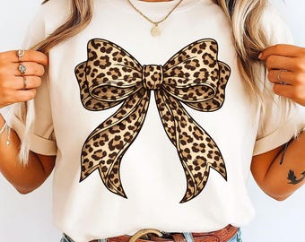 Leopard Print Bow PNG Bundle | Coquette Printable (Instant Download)