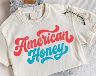 American Honey PNG - Preppy 4th of July Girly USA Design | Patriotic Digital Download