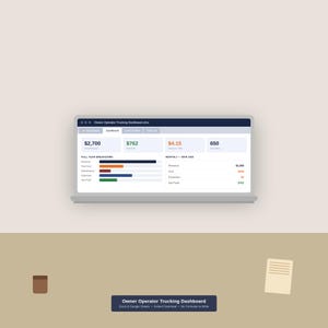 Owner Operator Trucking Spreadsheet | Excel Dashboard | Load Tracker IFTA Fuel Log Expense Tracker