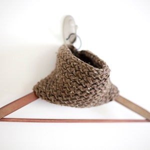 Knit Infinity Scarf in Barley Brown: Made to Order