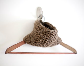 Knit Infinity Scarf in Barley Brown: Made to Order