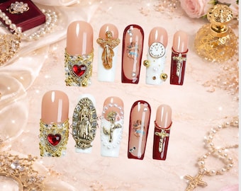 Reese | Sacred Glam - 3D Press On Nails, Handcrafted Luxury Statement Nail Set