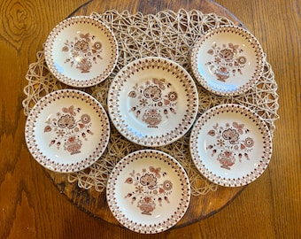 Johnson Bros Jamestown | Old Granite England | Saucer Bread Plate Dessert Plate | Brown Transferware | Discontinued