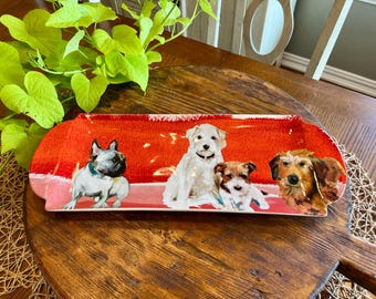 Sally Muir Anthropologie プレート 2枚セット Collectible Sally Muir Anthropologie Dog A Day Stoneware Pug Plate